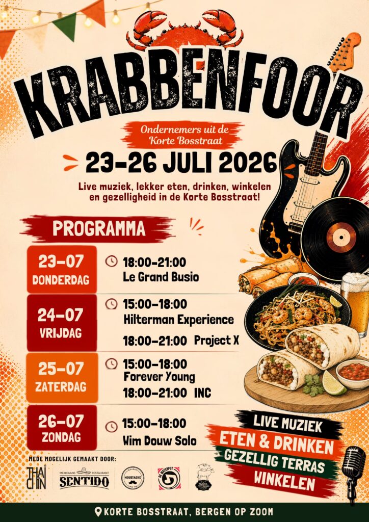 Krabbenfoor evenement 2026 met livemuziek - Bergen op Zoom